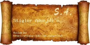 Stigler Adorján névjegykártya